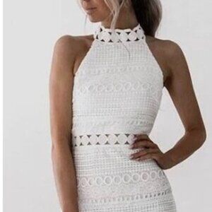 Size 4 Two Sisters White lace halter dress